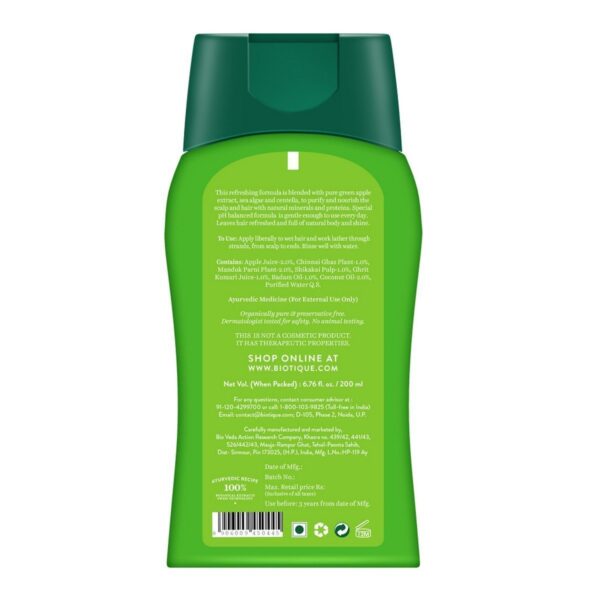 Biotique Bio Green Apple Fresh Daily Purifying Shampoo – A Herbal Blend for Healthy Hair - Image 2